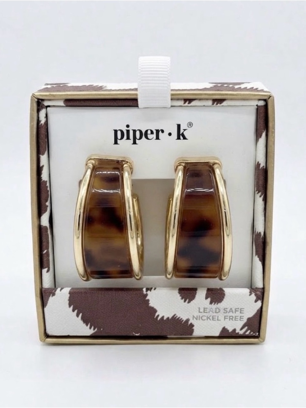 NWT ⚜️🤎⚜️ Piper K Tortoise Shell Hoop Earrings